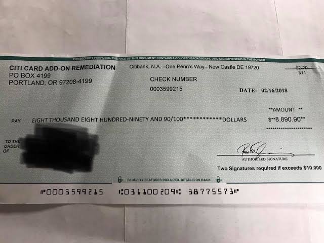 PO Box 55520 Portland Oregon Pay To The Order Of