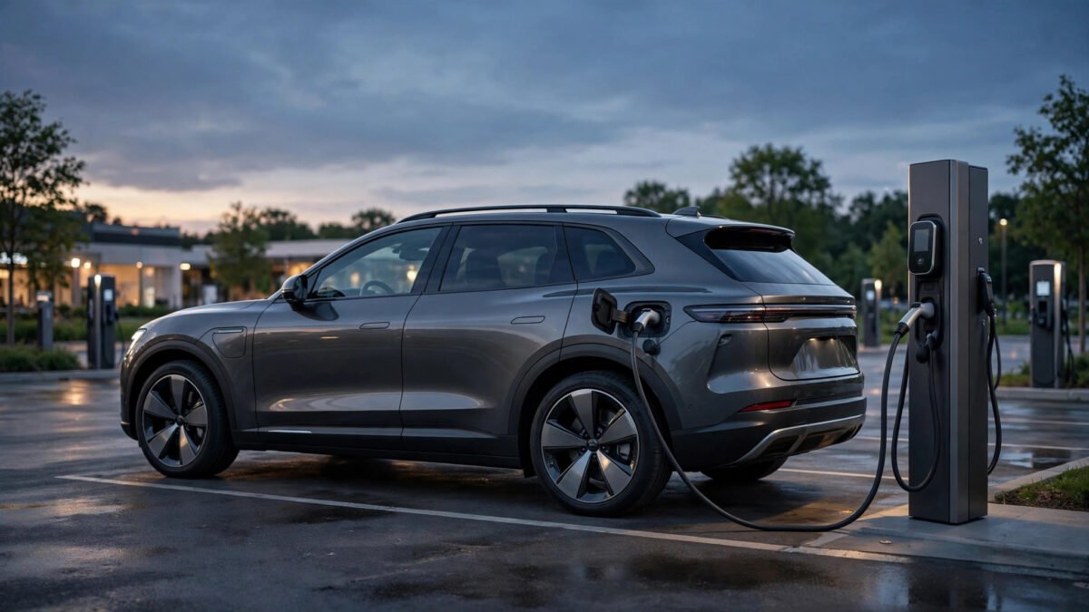 Volvo EX90 charging at a 350 kW DC fast charger, 10 to 80 percent in 22 minutes